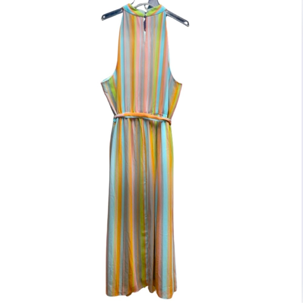 Lane Bryant Striped Multicolor Sleeveless Halter Neckline Maxi Dress Sz 24 - Picture 2 of 6